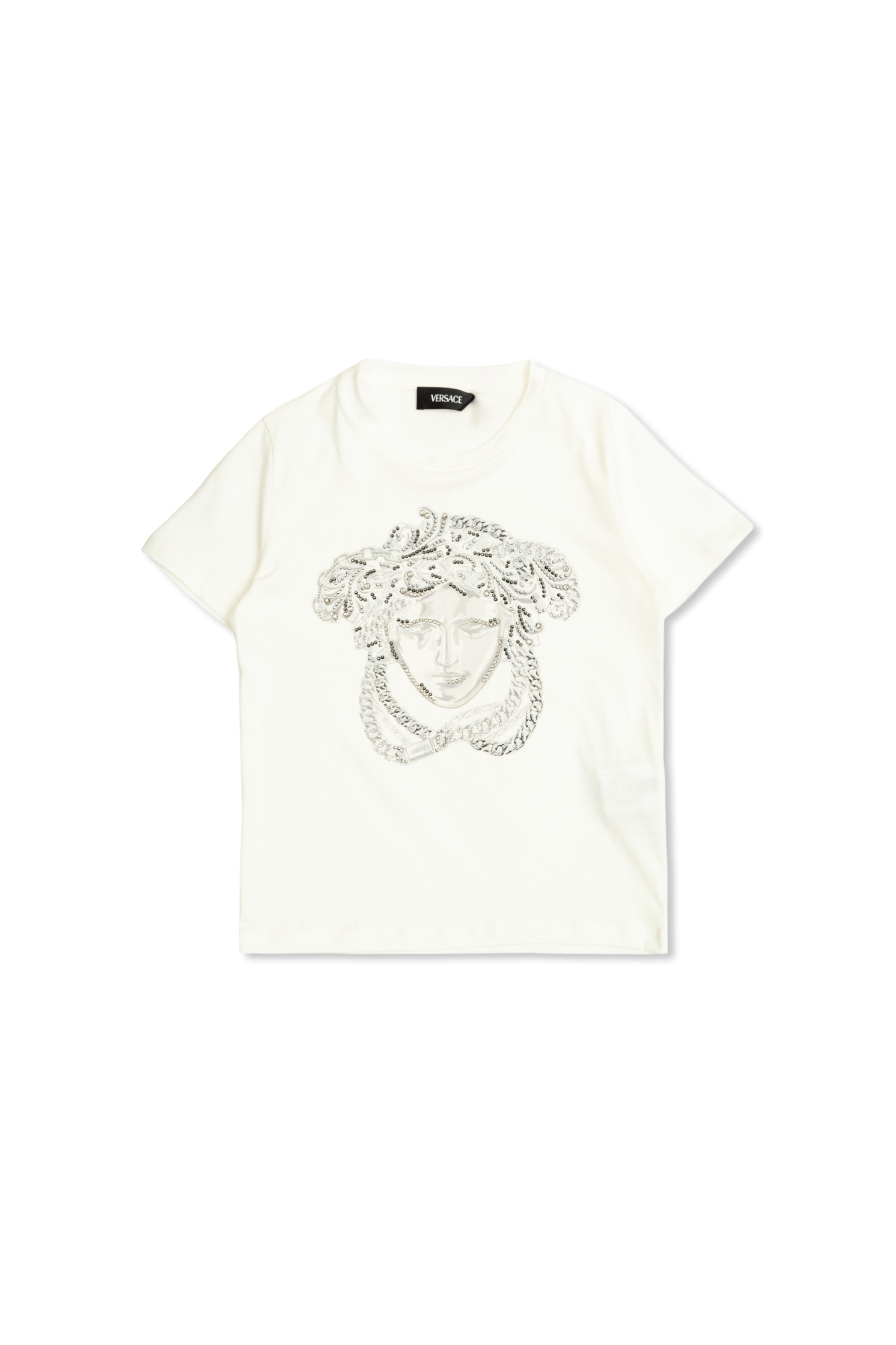 VERSACE ユニバーシティ コーラル Tシャツ ホワイト 関税込 ヴェルサーチェ ユニバーシティ コーラル Tシャツ 綿 白